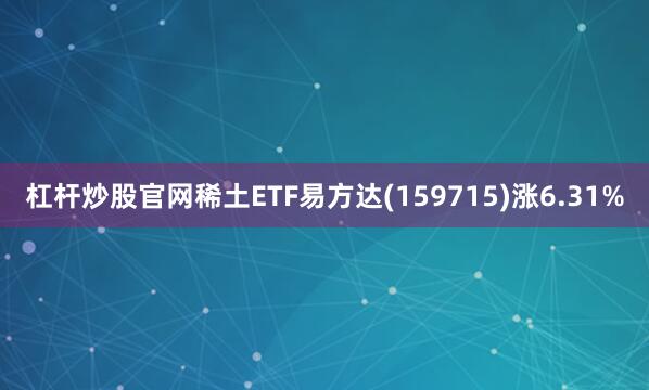 杠杆炒股官网稀土ETF易方达(159715)涨6.31%