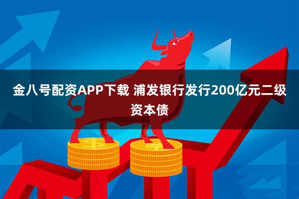 金八号配资APP下载 浦发银行发行200亿元二级资本债